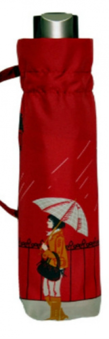 folding umbrella Rainy Days red, closed
