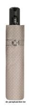 29cm kort, opvouwbare stormparaplu, puntjesmotief beige-grijs