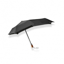 senz folding luxury umbrella automat black with stripes, side view