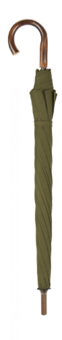 large green umbrella shepherd crook handle