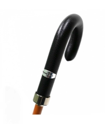 leather handle for black stick umbrella Pierre Vaux