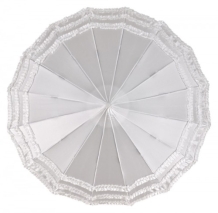 hand sunshade white satin, open topview