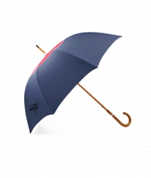 ladies stick umbrella blue and red and white strip/sideview