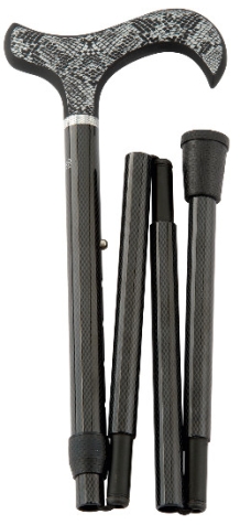 canne pliante Exotic noire en fibre de carbone supporte 100kg