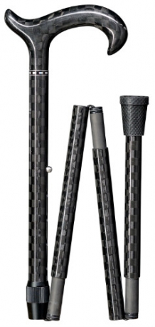 canne pliante noire en fibre de carbone