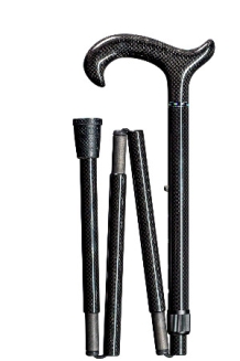 canne pliante noire en fibre de carbone supporte 100kg