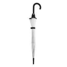 clear bubble dome umbrella, black trim , open