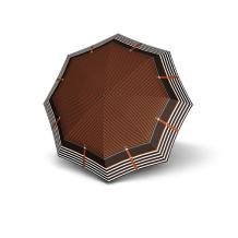 stick umbrella stripes brown, open