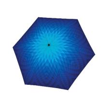 folding flat umbrella fusion blue open