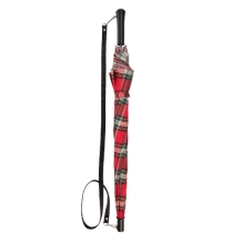 umbrella with strap checks red green open