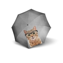 stick umbrella crazy cat, open
