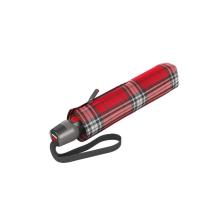 foldable umbrella Knirps t200 checks red, closed