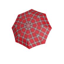 foldable umbrella knirps T200 checks red, open