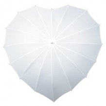 white umbrella hart shape, white