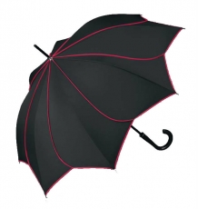 Parapluie long P Cardin Sunflower noir, bords rouges