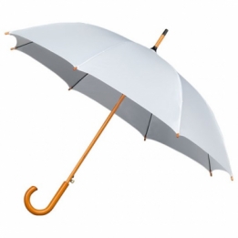 Parapluie blanc  manche bois