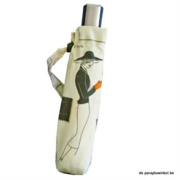 folding umbrella nouvelle vague white, closed