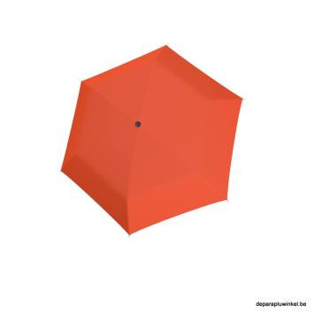 folding flat umbrella orange open