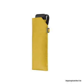 flat folding umbrella carbonsteel close,  yellow