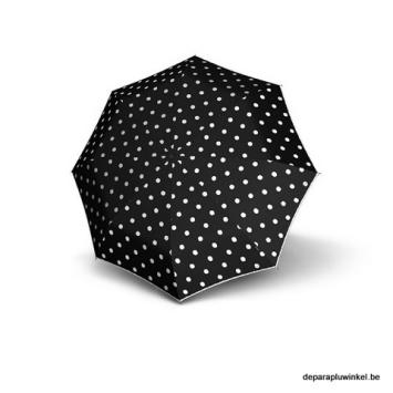 knirps autom folding umbrella white dots on black/ open