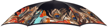 Stick umbrella peacock feather, sideview