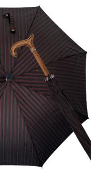 walking stick umbrella black and bordo