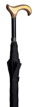 stick umbrella black manually,  ergonomic handle