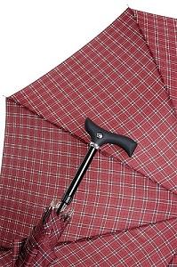 umbrella walking stick bordeaux tartan