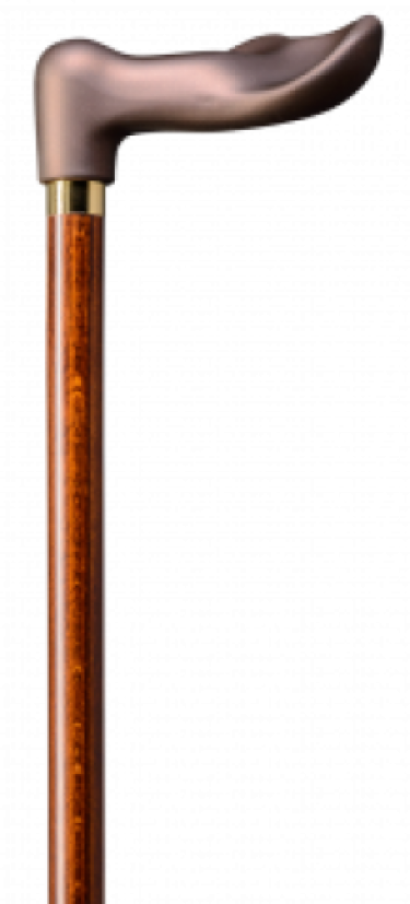 walking stick wood, anatomic shaped handle left hand