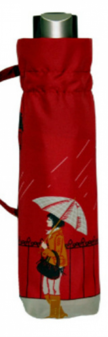 folding umbrella Rainy Days red, closed