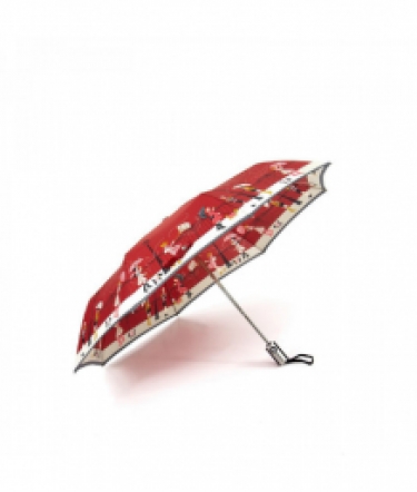folding umbrella Rainy Days Red, open