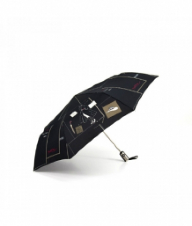 folding umbrella nouvelle vague black, open