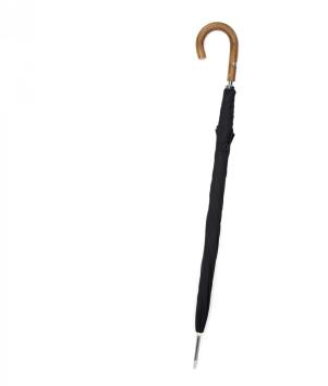 large black umbrella crook handle, closed