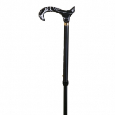 black folding walking stick acryl handle black