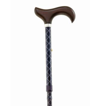 folding cane, dark blue with stars, unfolded