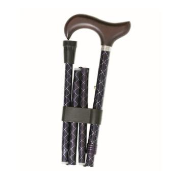 folding cane, dark blue with stars, folded
