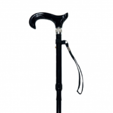black folding walking stick acryl handle black and strass