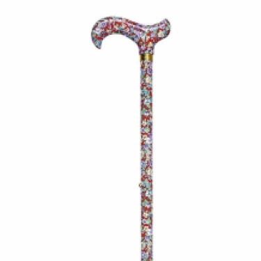 walking stick aluminum flowers on red