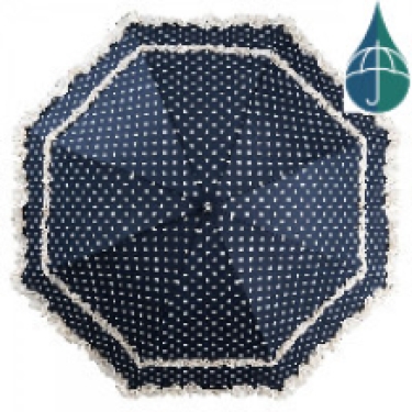 hand sunshade blue with white dots, topview