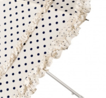 hand sunshade off white with blue dots, detail