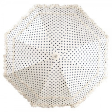 hand sunshade off white with blue dots, topview