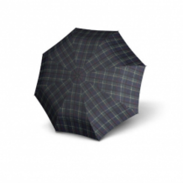 foldable umbrella knirps T200 checks hunter, open