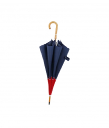 ladies stick umbrella blue and red and white strip/closed