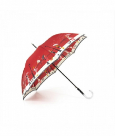 Stick Umbrella Rainy Days red, open