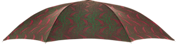 Stick umbrella cachemire green and red, sideview