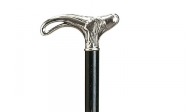 walking stick ebony+sterling silver jugendstil