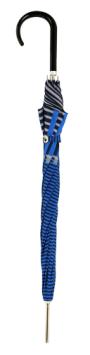 stick umbrella stripes blue, closed