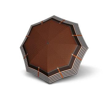 stick umbrella stripes brown, open