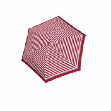 flat folding umbrella carbonsteel Delight red, open