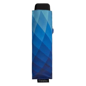 folding flat umbrella fusion blue closed